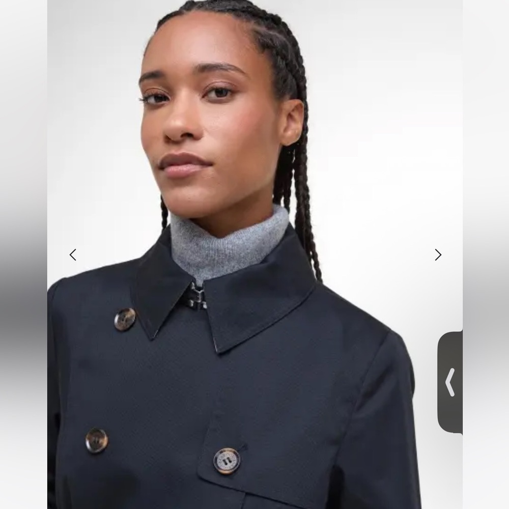 Barbour Short Greta Showerproof Trench Coat - Picture 2 of 6